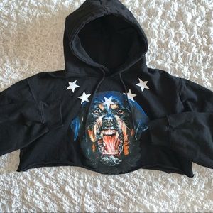 BRAND NEW BLACK FASHION NOVA CROPPED HOODIE